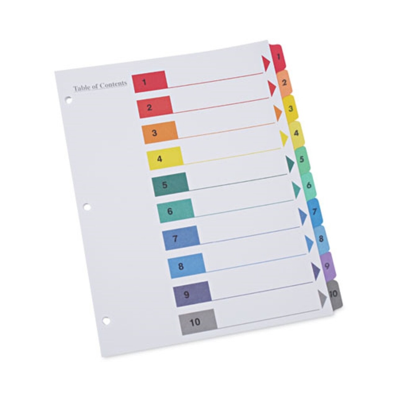 Universal 11 in. x 8.5 in. 10-Tab Deluxe Table of Contents Dividers for Printers - White (6/Pack)